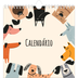 Calendário quadrado — Patas de cão e rabiscos [capa]