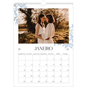 Calendário fotográfico A3 — Floral elegante