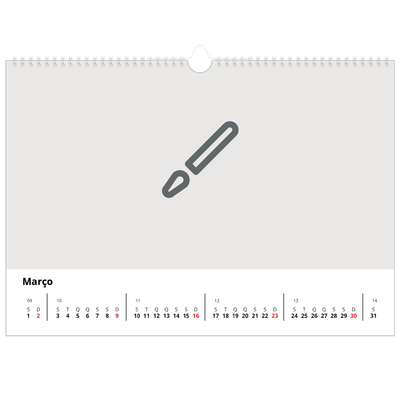 Calendário A3 Horizontal — Desenhe o seu próprio produto [Março]