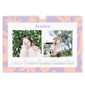 Calendário de Fotografias A4 Paisagem — Jogar com o padrão