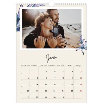 Calendário fotográfico A3 — Flores pintadas