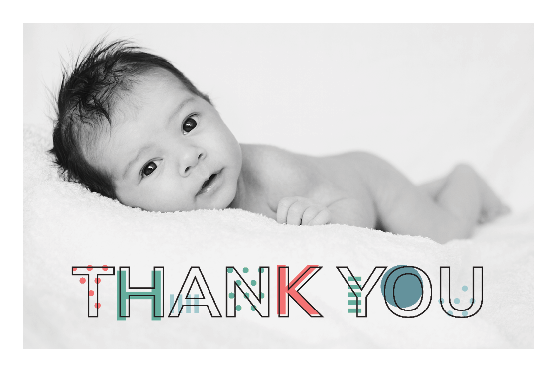 Cartões de agradecimento — Tipografia de padrões