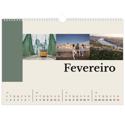 Calendário A3 Horizontal — Vistas do mundo [Fevereiro]