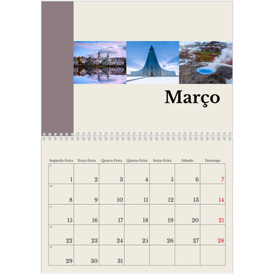 Calendário A4 duplo — Vistas do mundo [Março]