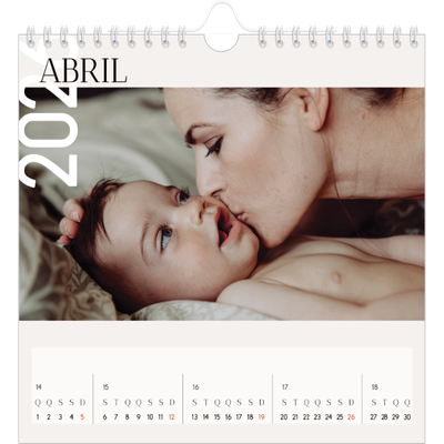 Calendário quadrado — Texto sobreposto [Abril]