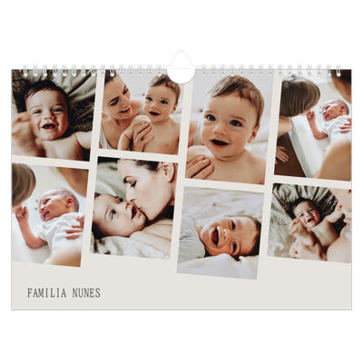 Calendário A4 horizontal — Memórias em movimento [capa]