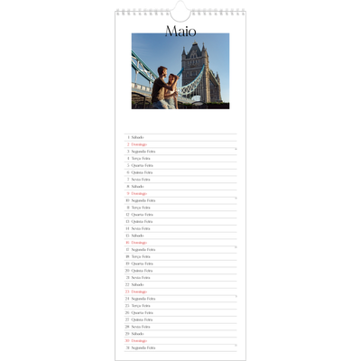Calendário fino  — O meu diário de viagem [Maio]