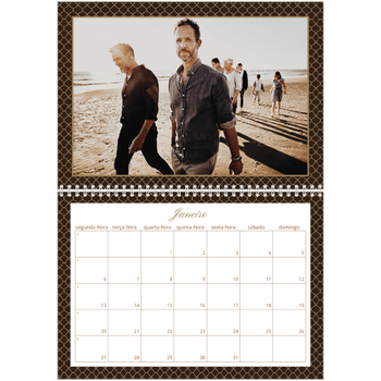 Calendário fotográfico duplo A4 — Vintage monocromático