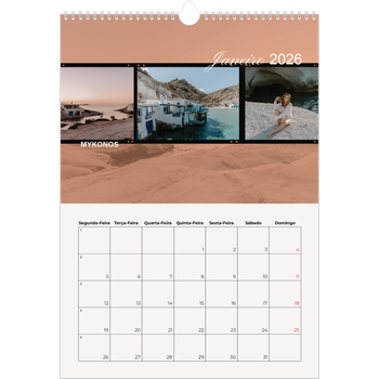 Calendário fotográfico A3 — Aventura e desejo de viajar