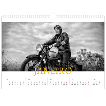 Calendário fotográfico horizontal A3 — Estilo Heritage