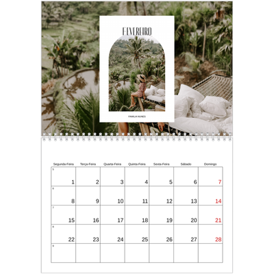 Calendário A4 duplo — O arco aberto [Fevereiro]
