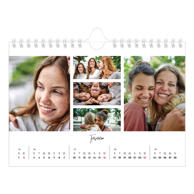 Calendário A5 horizontal — Arranjos fotográficos [Fevereiro]