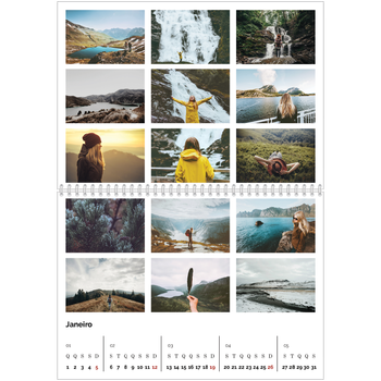 Calendário fotográfico duplo A4 — Grelha de imagens