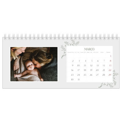 Calendários de mesa — Flores desenhadas à mão [Março]