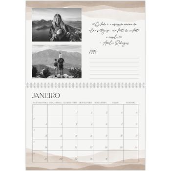 Calendário fotográfico duplo A4 — Citações de bem-estar