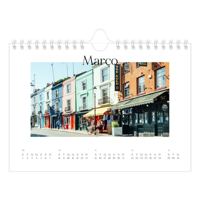 Calendário A5 horizontal — O meu diário de viagem [Março]