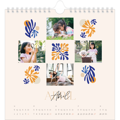 Calendário quadrado — Coral minimalista [capa]