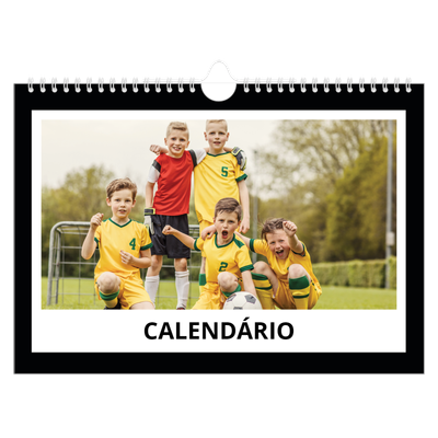 Calendário A4 horizontal — Moldura preta [capa]