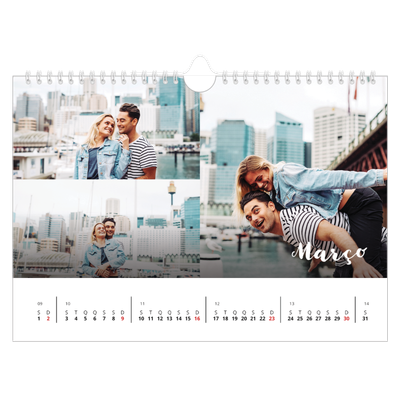Calendário A4 horizontal — Script simples [Março]