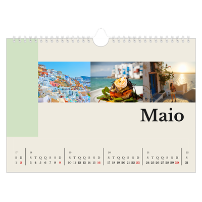 Calendário A4 horizontal — Vistas do mundo [Maio]