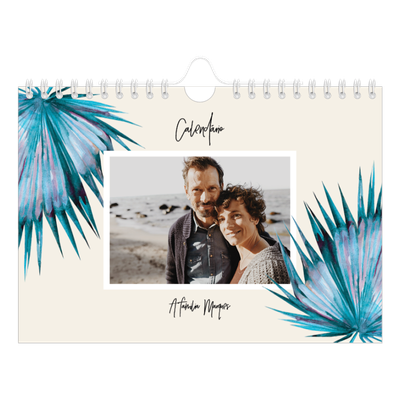 Calendário A5 horizontal — Flores pintadas [capa]