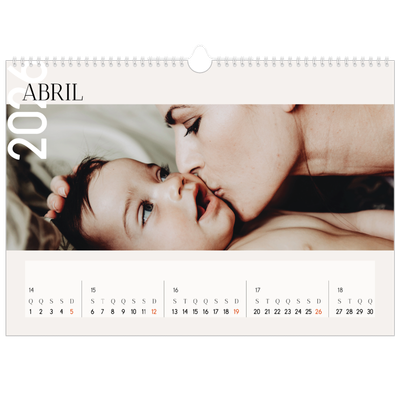 Calendário A3 Horizontal — Texto sobreposto [Abril]