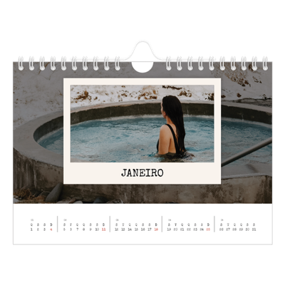 Calendário A5 horizontal — A edição de retrato [Janeiro]
