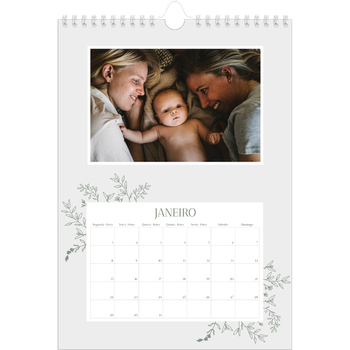 Calendário fotográfico A4 — Flores desenhadas à mão