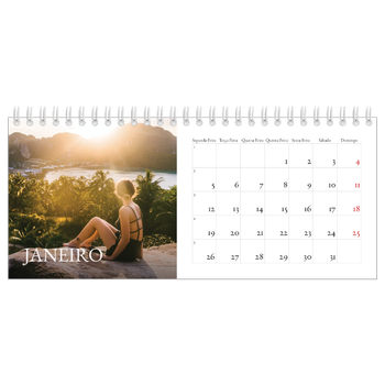 Calendário de Fotografias de Mesa — Serifa simples