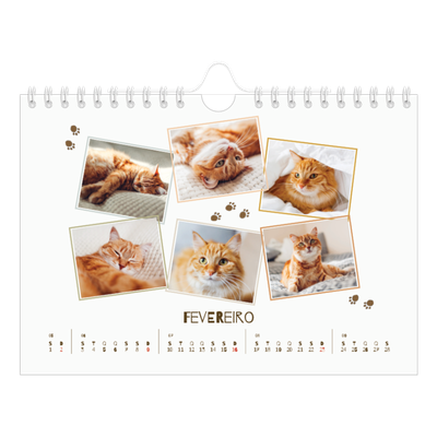 Calendário A5 horizontal — Gatinho brincalhão [Fevereiro]