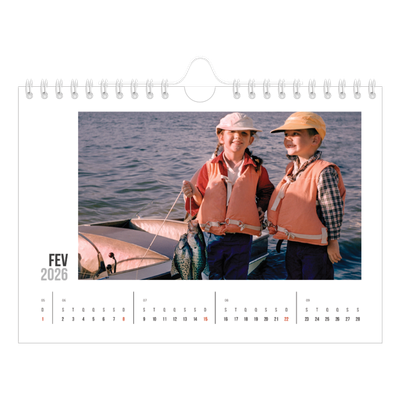 Calendário A5 horizontal — Texto abreviado [Fevereiro]