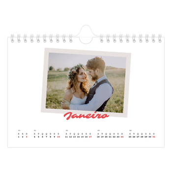 Calendário de Fotografias A5 Paisagem — Assinado a carmim