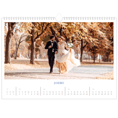 Calendário A3 Horizontal — Clássico cobalto [Janeiro]