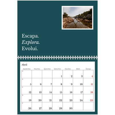 Calendário A4 duplo — Terra editorial [Abril]