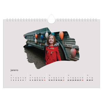 Calendário de Fotografias A4 Paisagem — Fotografias com pincel