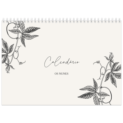Calendário A4 duplo — Tinta e hera [capa]