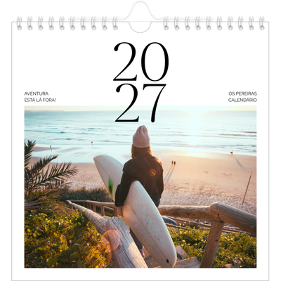 Calendário quadrado — Pôr do sol surfista [capa]