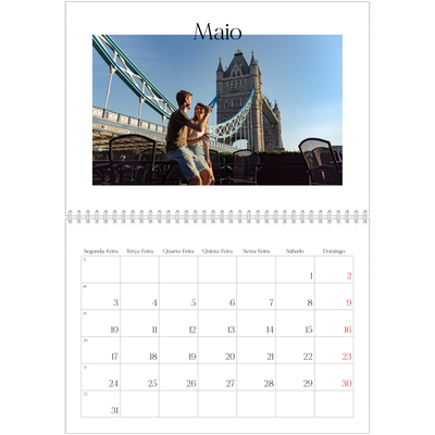 Calendário A4 duplo — O meu diário de viagem [Maio]