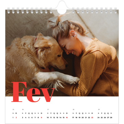 Calendário quadrado — Um ano audacioso [Fevereiro]