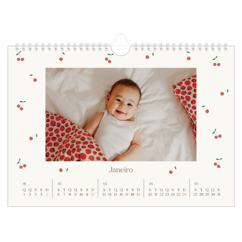 Calendário de Fotografias A4 Paisagem — Felicidade de cereja