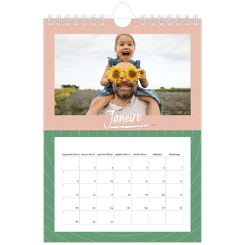 Calendário A5 — Cor e padrão