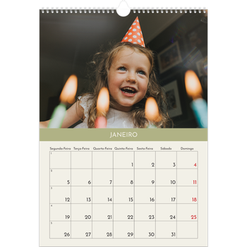 Calendário fotográfico A3 — Capítulos pastel
