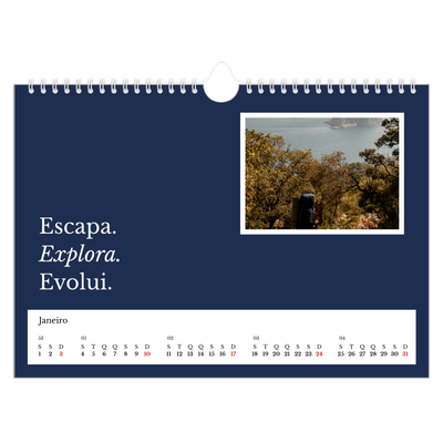 Calendário A4 horizontal — Terra editorial [Janeiro]