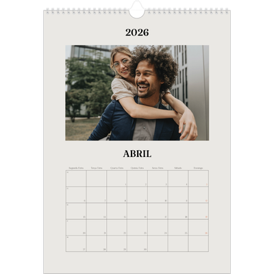 Calendário A3 — Marfim simples [Abril]