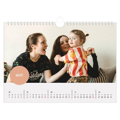 Calendário A4 horizontal — Autocolante de fotografia [capa]
