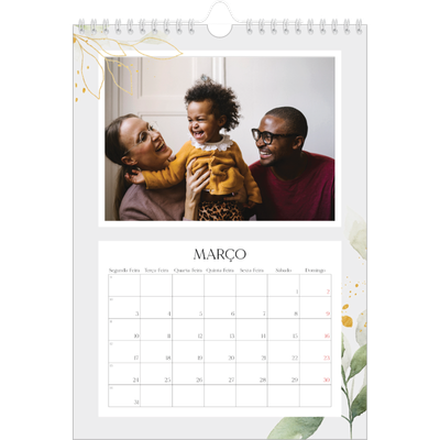 Calendário fotográfico A4 — Salpicos florais [Março]