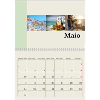 Calendário A4 duplo — Vistas do mundo [Maio]