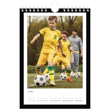 Calendário A5 — Moldura preta