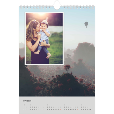 Calendário fotográfico A4 — Quatro estações [Fevereiro]