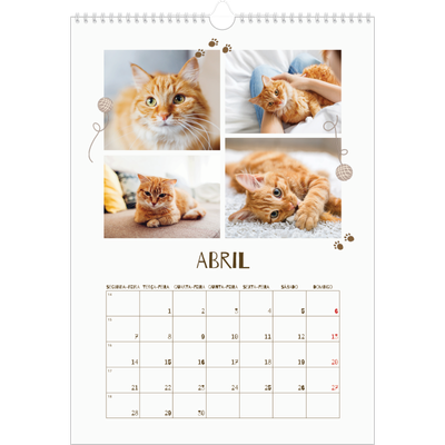 Calendário A3 — Gatinho brincalhão [Abril]